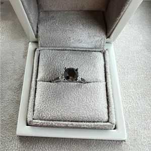 Black diamond engagement ring